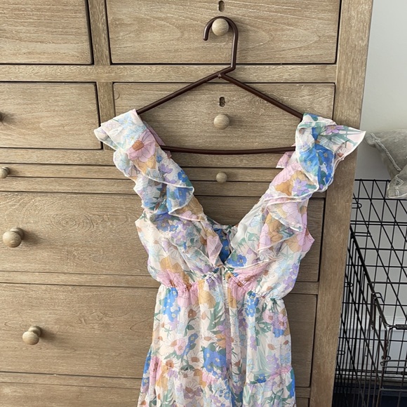 Red Dress Floral Maxi - Picture 6 of 7